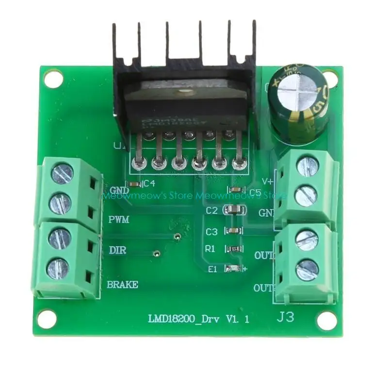

W91A LMD18200T 3A 75W PWM Speed Adjustable Motor Driver Module 4.5-5.5V