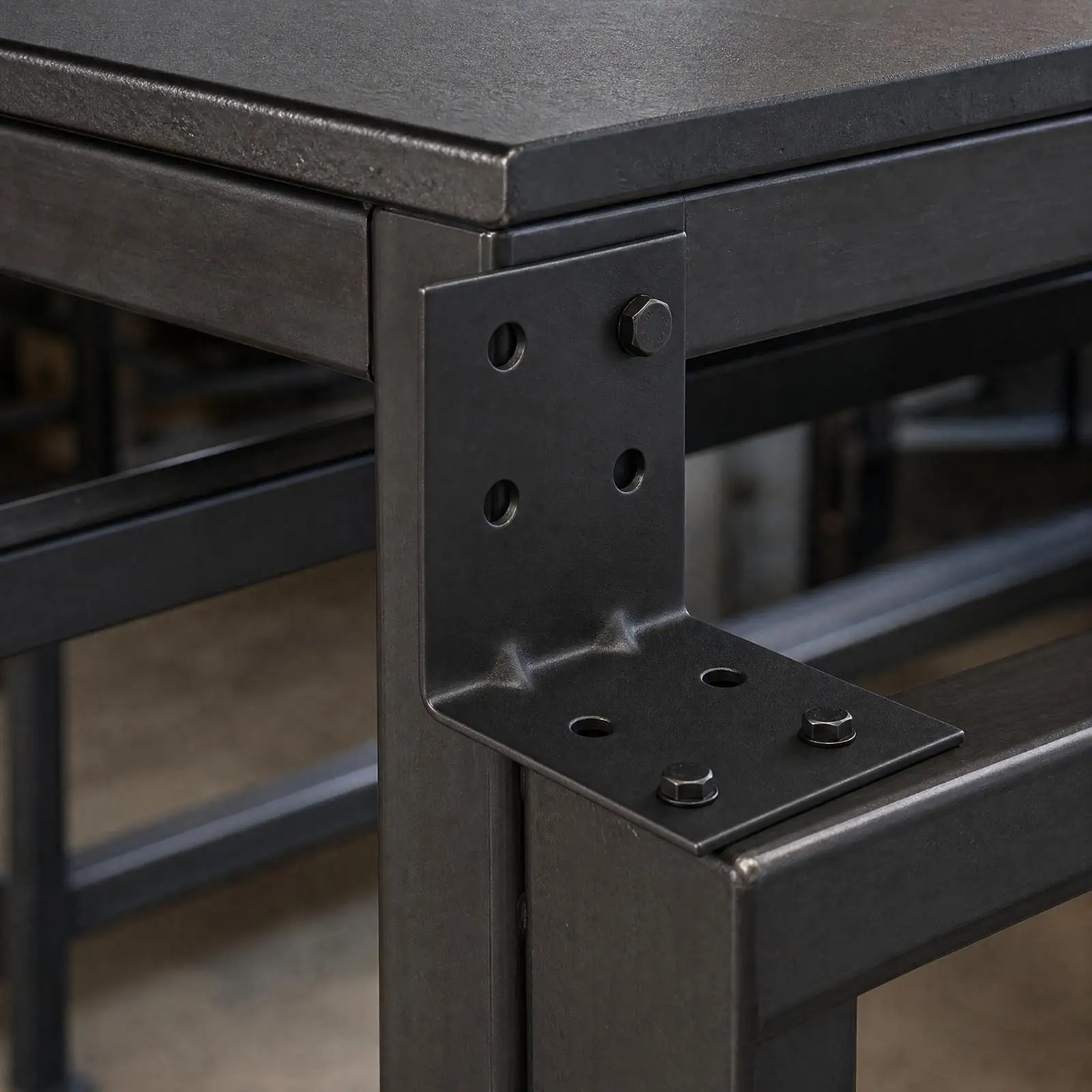 L Shaped Steel Bracket Support for Workbench Shelf Joint Reinforcement with Pre Drilled Holes