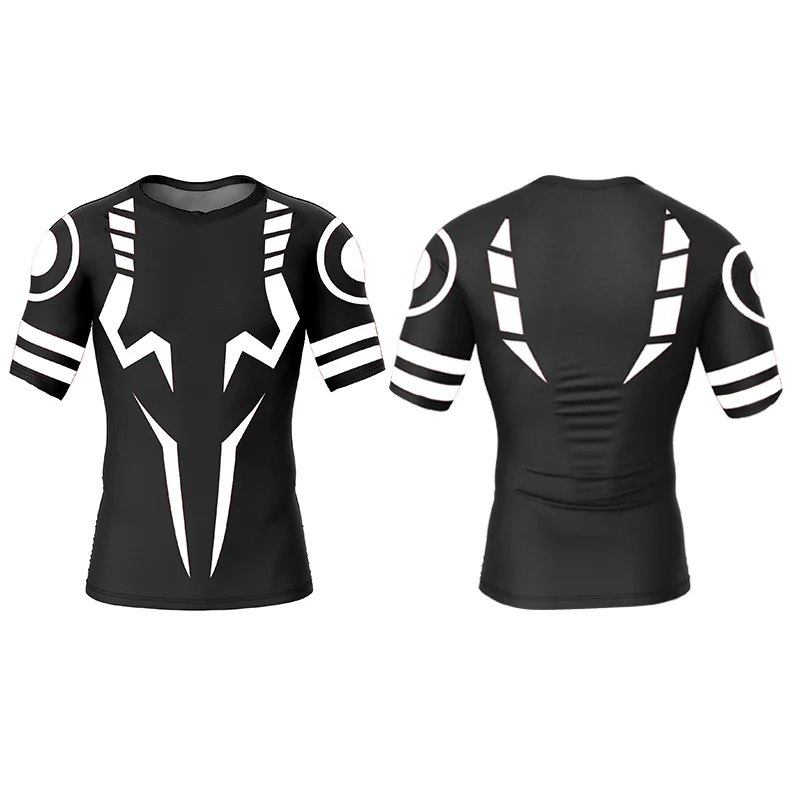Anime Jujutsu Kaisen Compression T Shirt Men 3D Print Sukuna Breathable Football Fitness Tight Sportswear Quick Dry Riding Tops image 4