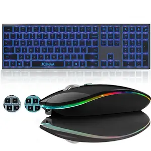Teclado retroiluminado inalambrico teclado y raton delgado de tamano completo 2 4G USB silencioso recargable retroiluminacion AliExpress