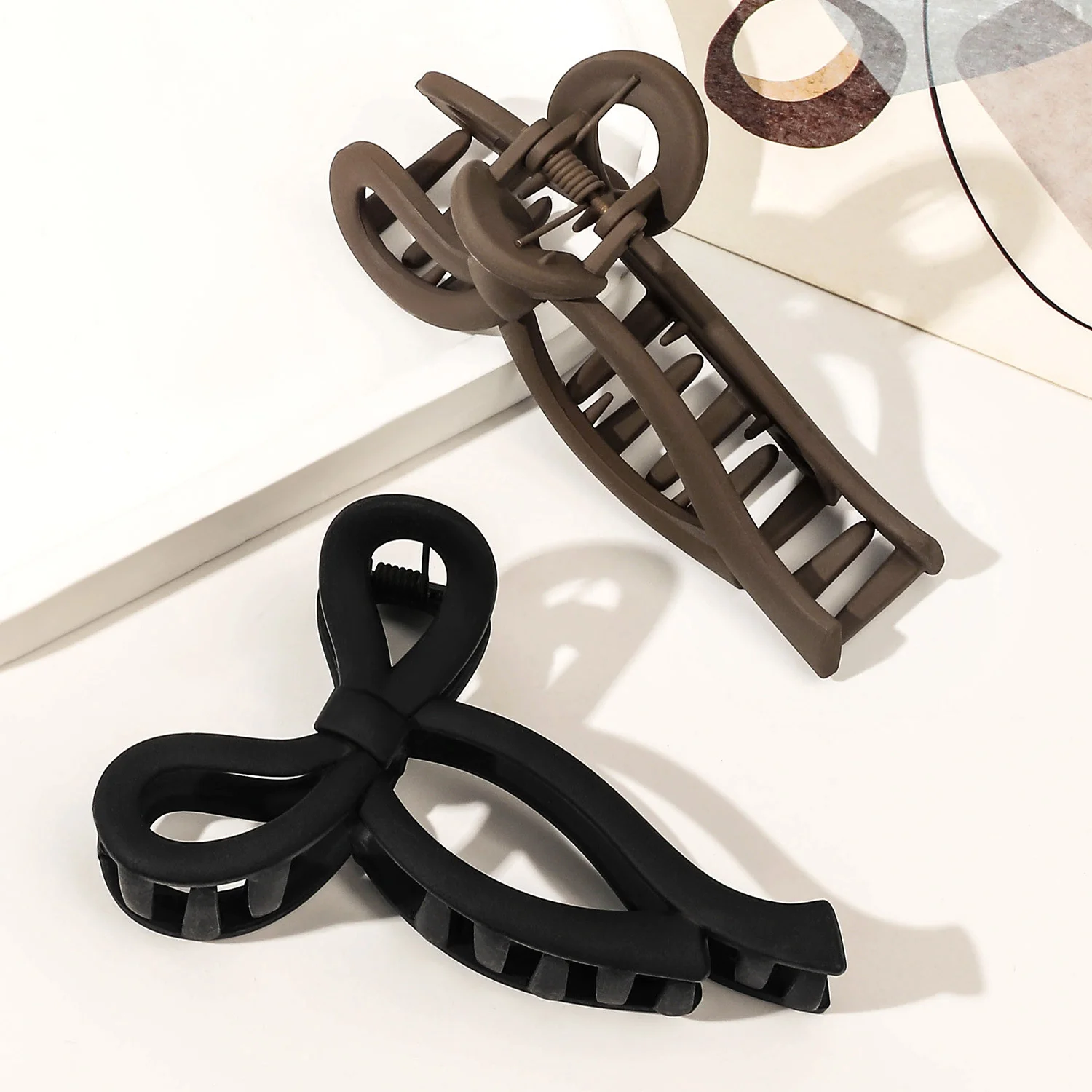 5 قطعة ماتي القوس مشبك شعر كبير كراب النساء الاكريليك Bowknot مقاطع الشعر دبابيس الشعر الفتيات المشابك ذيل حصان إكسسوارات الشعر عقال #4