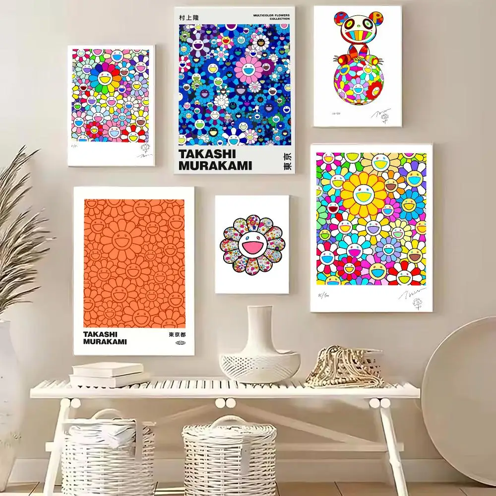 Art T-Takashi Murakami Flowers of Hope Poster Minimalist Wall Art Poster Modern Aesthetic Room Decor Home Decoration