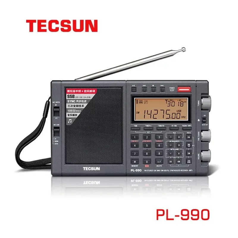 New Tecsun PL-990 FM Portable Radio All-band Single Sideband Radio Receiver Music Playe