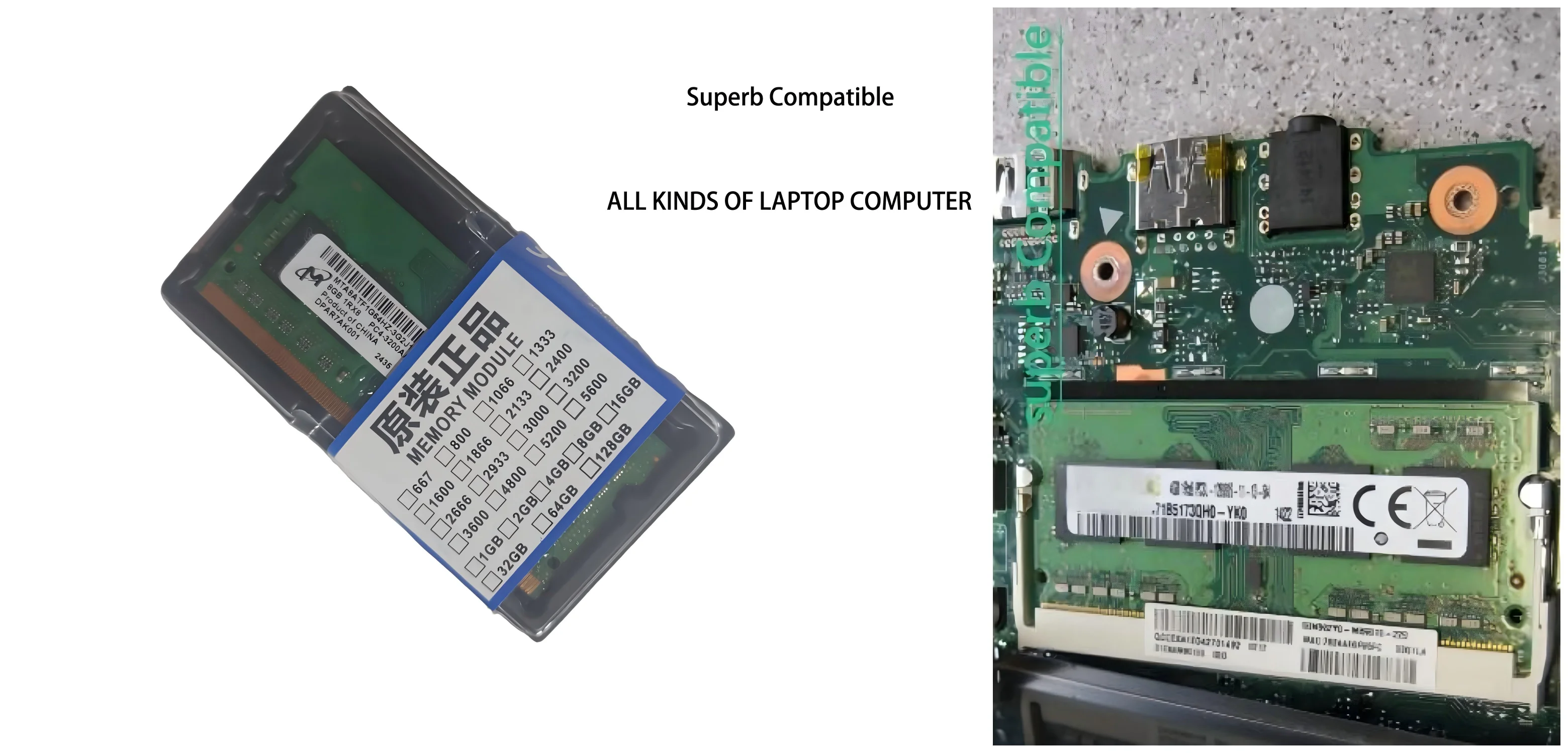 New SO-DIMM DDR3L Memory RAM 1600MHz (PC3L-12800) 1.35V for Asus A550ZE A551LN A555BP A555DA A555DG A555LA A555LB A555LD A555LF