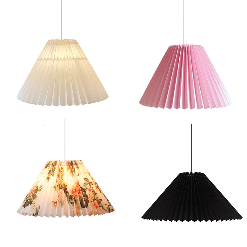 Pleated lamp shade single chandelier creative fashion restaurant chandelier aisle bar lamp study bedroom decorative light