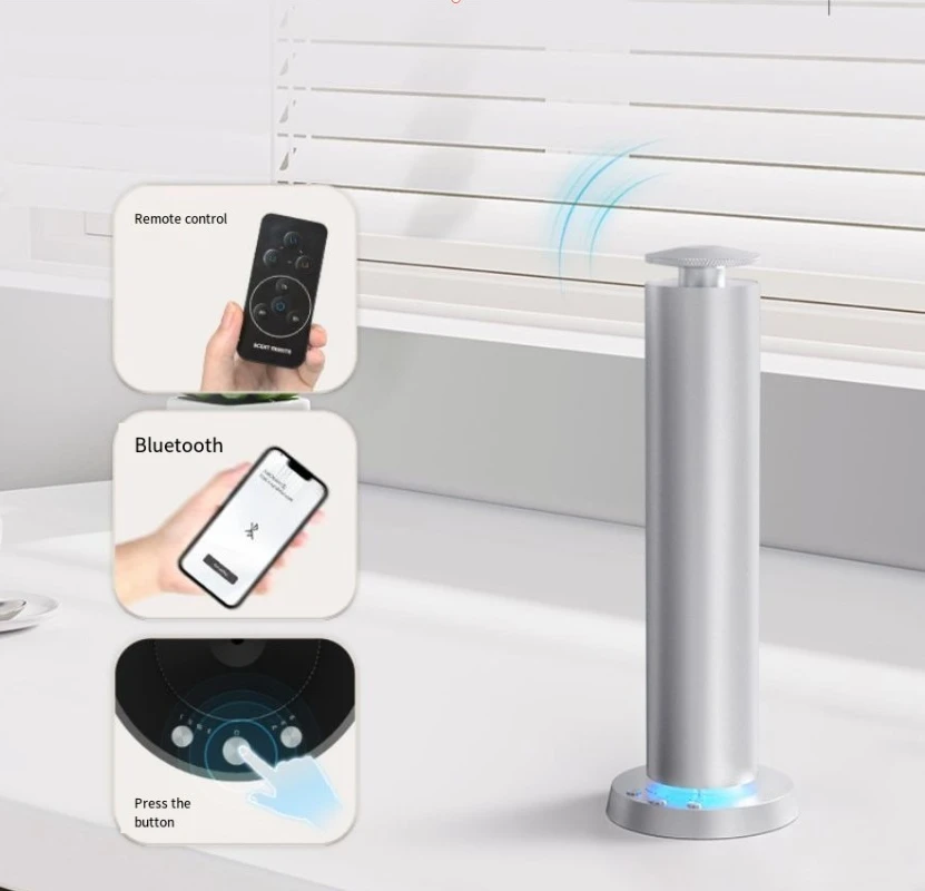 Rechargeable Column Aroma Diffuser, Smart Lamp, Bluetooth APP Touch Timing Mist Scent Machine, Auto Spray & Dry-burn Protection