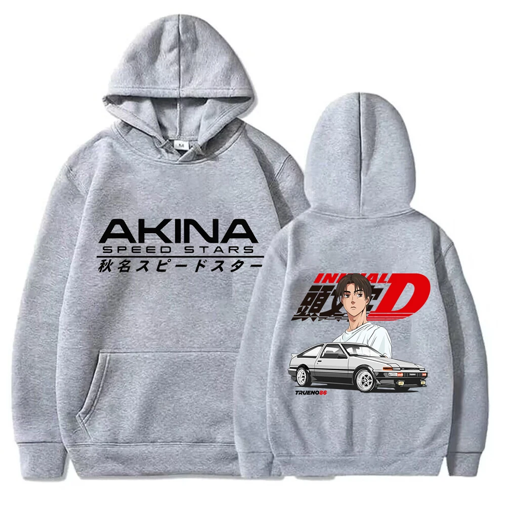 Anime Initial D Hoodies for Men Graphic Japanese Automotive AE86 Hooded Women Sweatshirts 90s Harajuku HIP HOP Sweatshirt Male