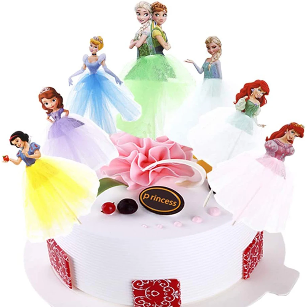 Disney Frozen Princess Cake Topper Princess Cake Decor Castle Party Decor For Girls Princess elsa Anna Birthday Party Supplies