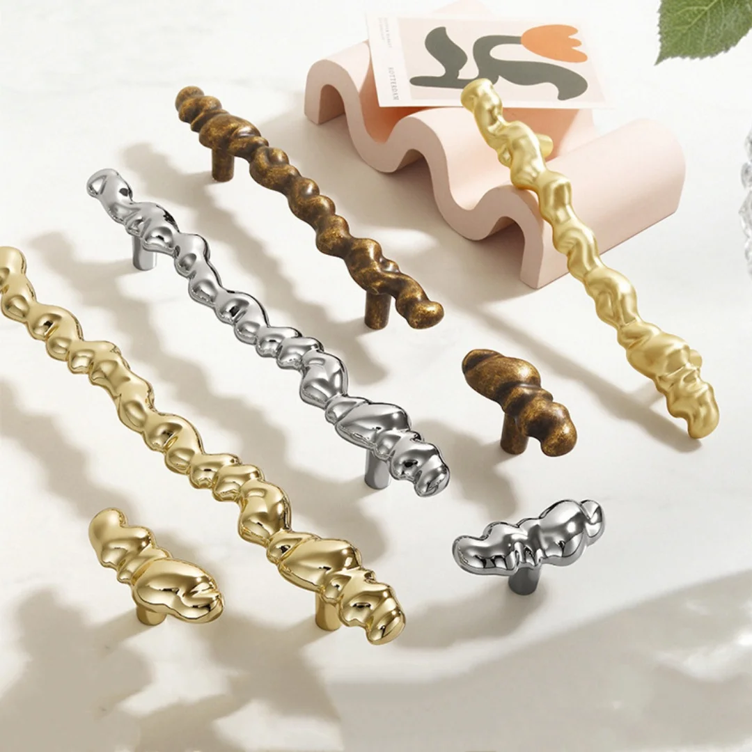 96 128 192mm Creative Fashion Gold Silver Wardrobe Cupboard Door Handle Bronze Drawer Shoe Cabinet Kitchen Cabinet Dresser Knob