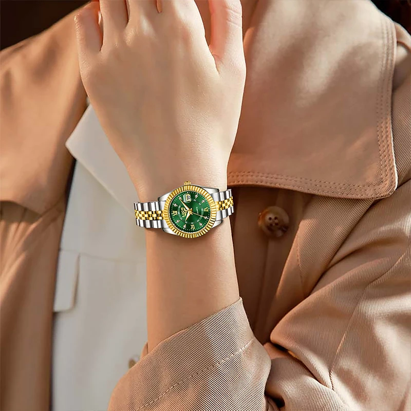 LIGE 2025 ساعات نسائية أنيقة على الموضة مقاومة للماء بتقويم للسيدات ساعة فاخرة بحزام من الفولاذ المقاوم للصدأ للنساء relogio