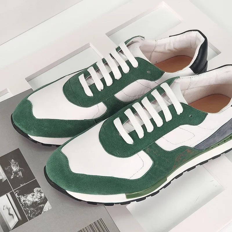 

CLAIAMI Men Casual Leather Shoes Real Cow Leather Men Sneakers Lace-up Sport Shoes for Men Designer Shoes Zapatos De Hombre
