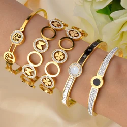 Stainless Steel Hand Bracelet for Women Zircon Lock Nail Bangle Luxury Jewelry Gifts Classics Wholesale Valentines Day Gift