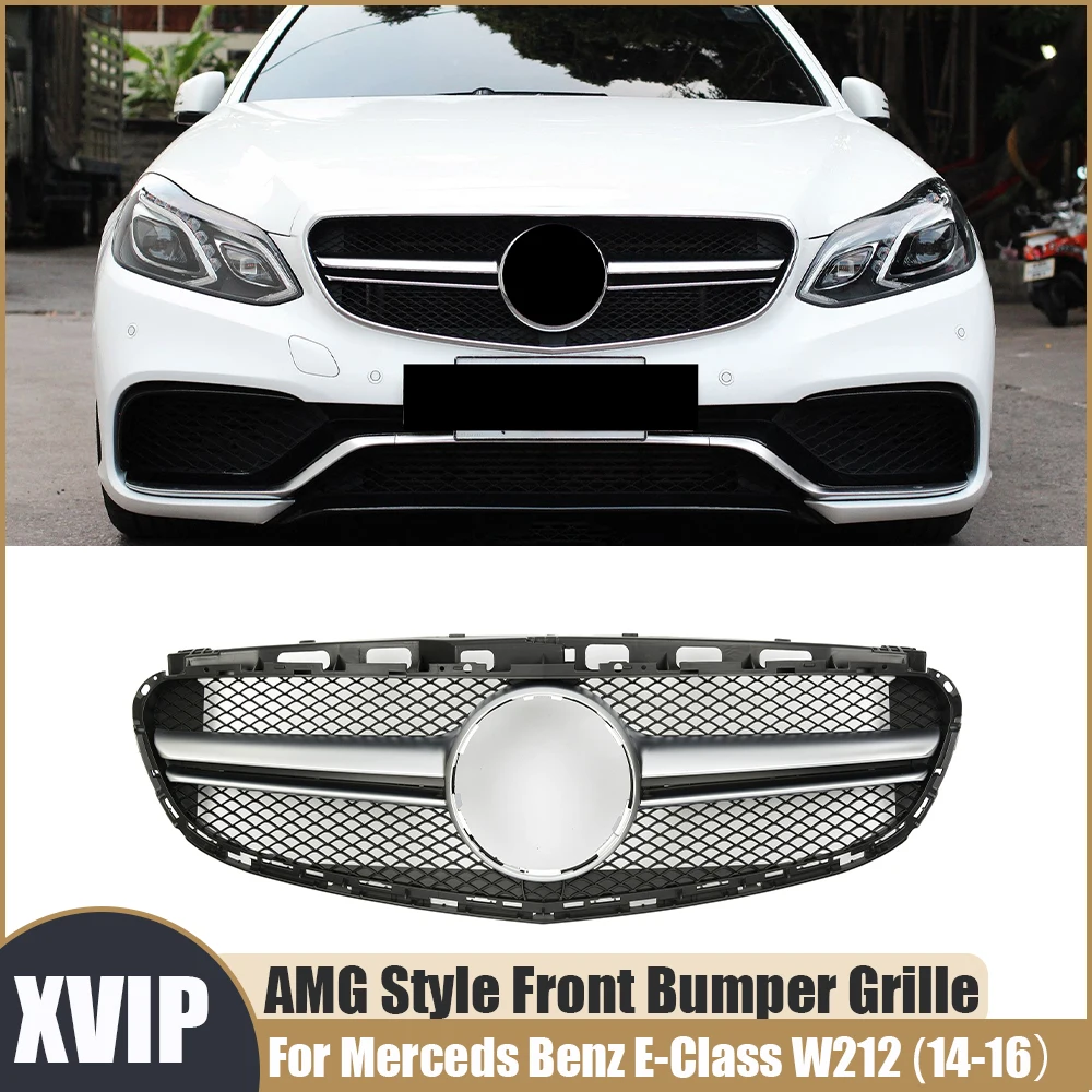 

Решетка для переднего бампера в стиле AMG XVIP, семейный радиатор, гриль подходит для Mercedes Benz E-Class E300, E500, E350, 2014-16, гоночный гриль