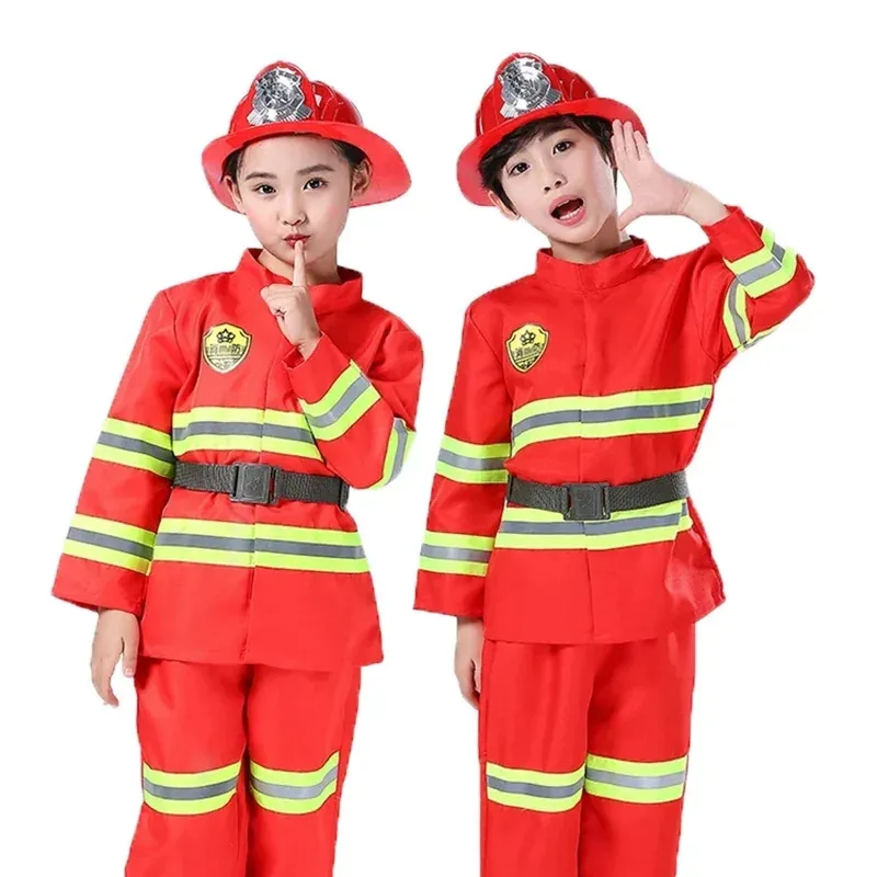 CyHalloween-uniforme de bombero para niños, ropa de trabajo de rol de bombero Sam, traje de Cosplay para niños, disfraz de fiesta, regalo