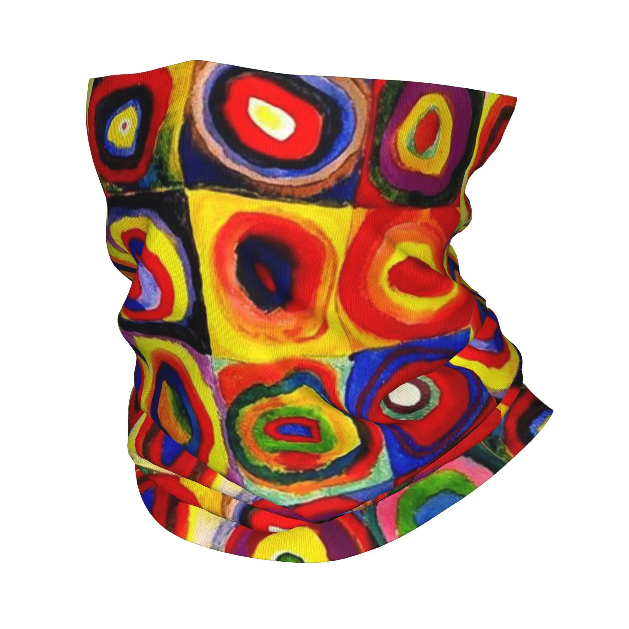 Squares and Circles Colorful Wassily Kandinsky Bandana Neck Cover Printed Wrap Mask Scarf Headwear Outdoor Sports For Men Women