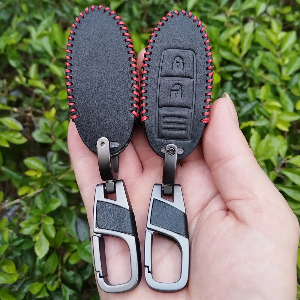 

2025 Leather Car Key Case for Nissan Qashqai J10 J11 March Tiida NV200 Leaf Kicks Cube X-Trail T32 T31 Navara Terra Fob Cover