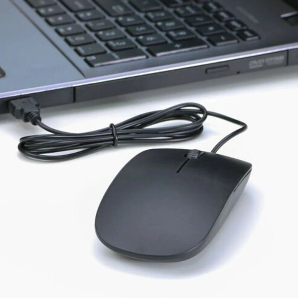 

Wired USB Optical Mouse For Pc Laptop Computer Scroll Wheel Black Mice