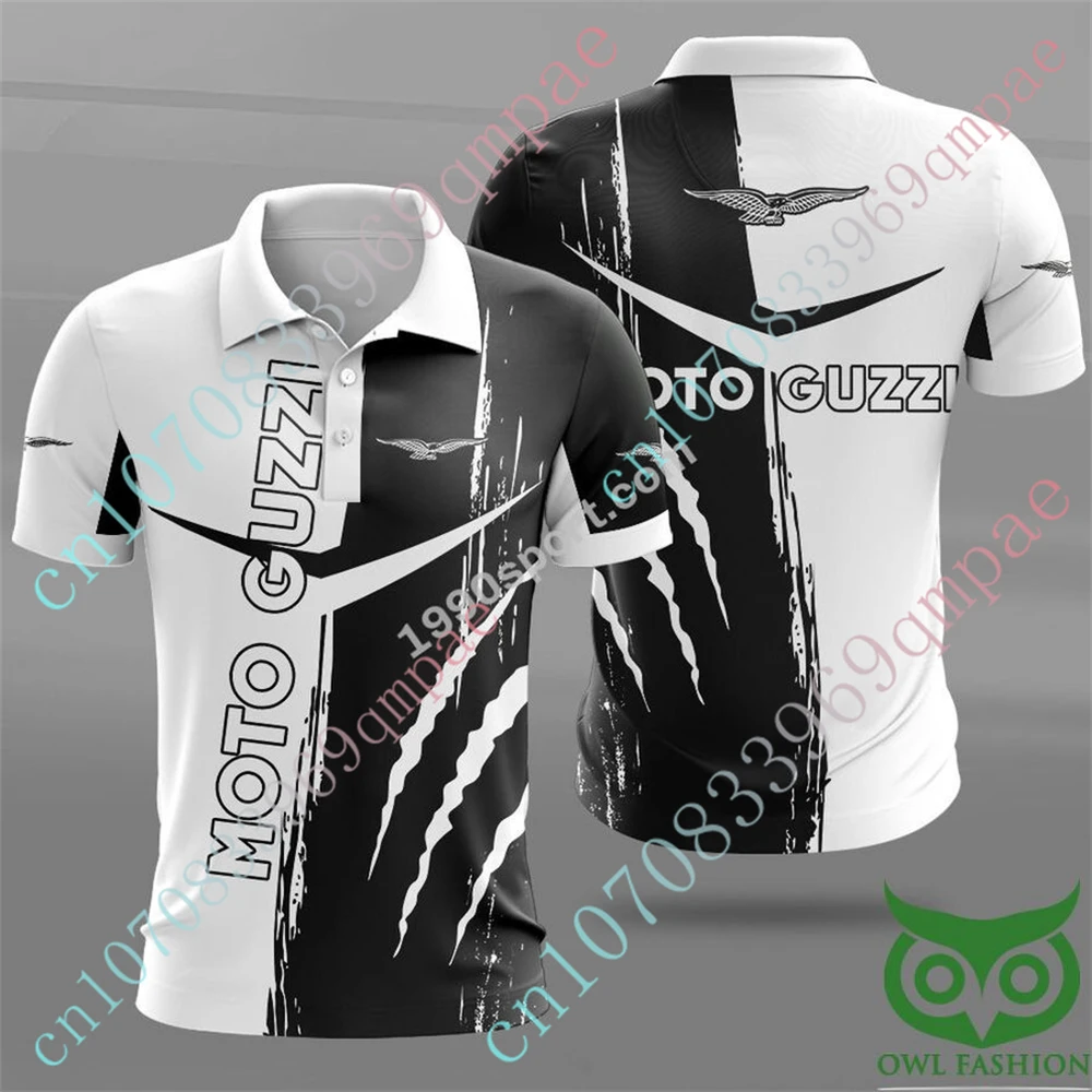 Moto Guzzi T Shirt For Men Casual Short Sleeve Anime Polo Shirts And Blouses Harajuku Golf Wear Top Unisex Clothing Custom Logo