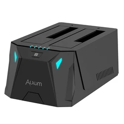 ALXUM USB C Zu SATA Dual-bay Hard Drive Docking Station für 2.5/3,5 Zoll SSD HDD USB 3,0 Festplatte Dock mit Offline Klon 36TB