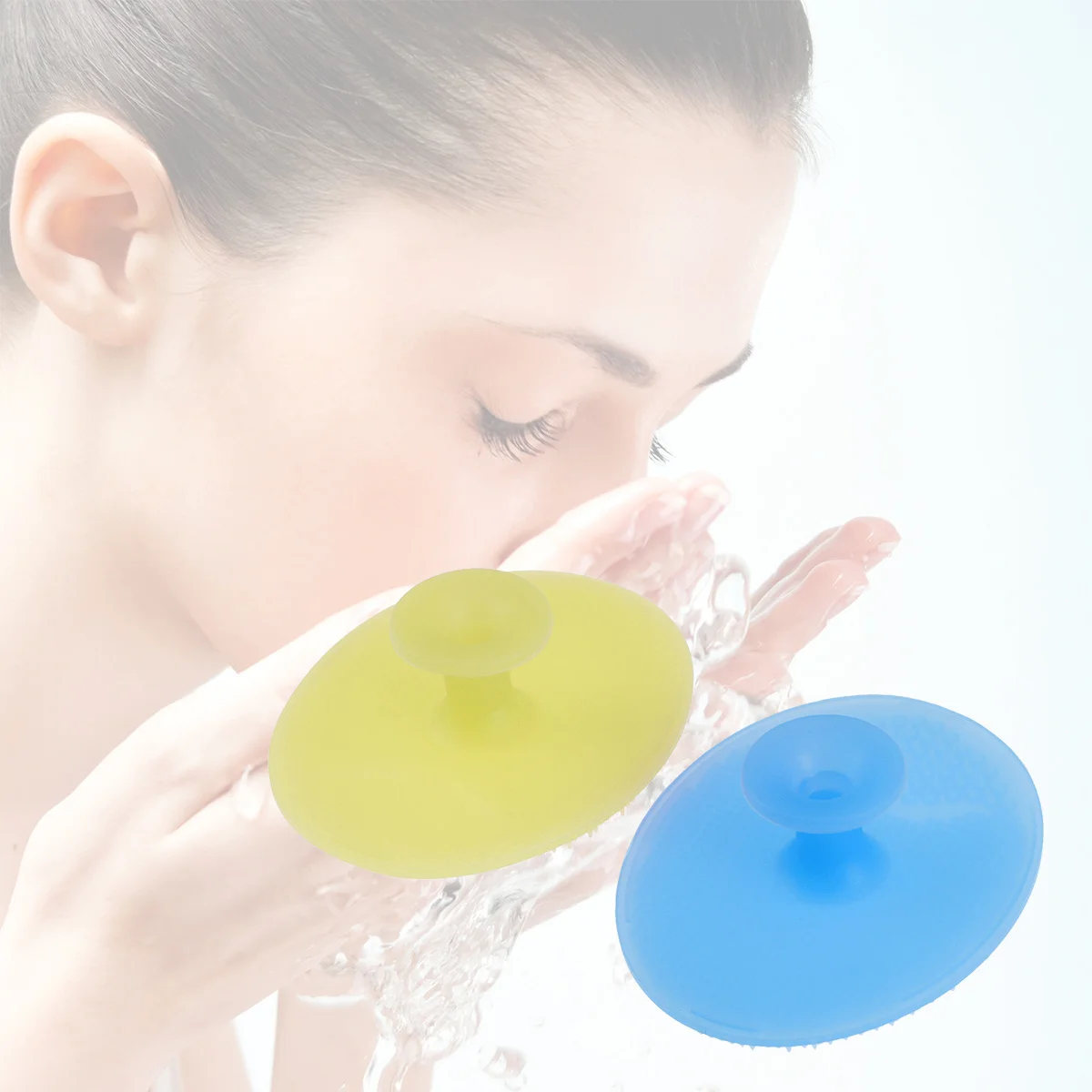 

2Pcs Silicone Face Cleaning Brush Non Slip Handle Facial Scrubber Pad Soft Stretchable Silicone Face Massager Facial Brush