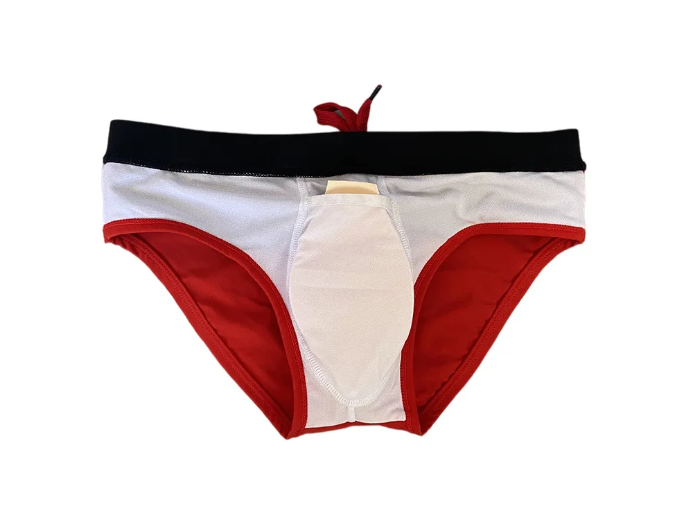 Triangolo da uomo 2025 costume da bagno moda europea e americana costume da bagno professionale a vita bassa con coppa sportiva attillata 10046zb