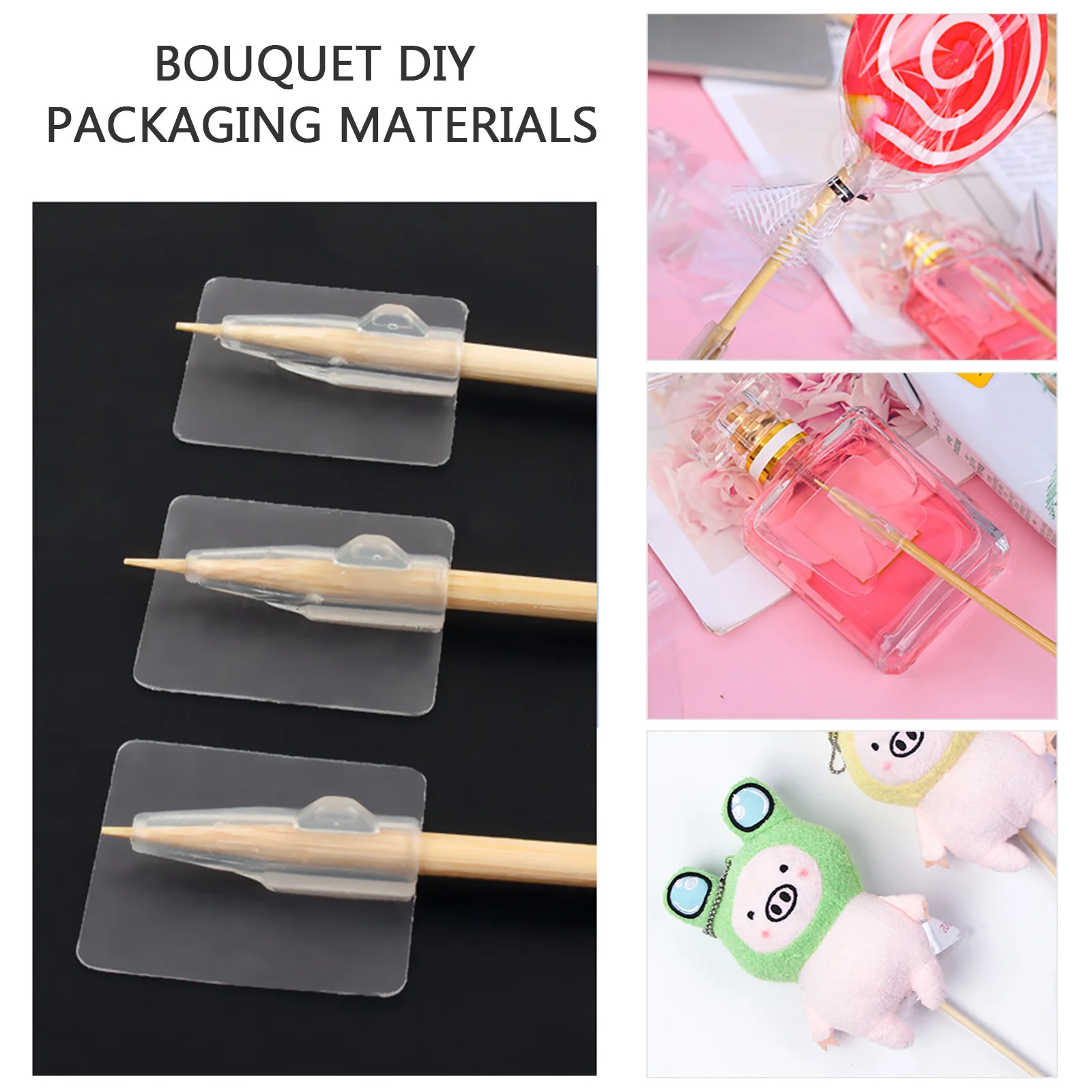 

50Pcs Flower Bouquet Fixing Stickers Multifunctional DIY Packaging Materials Flower Shop Fixing Supply Snack Sticker for Bouquet