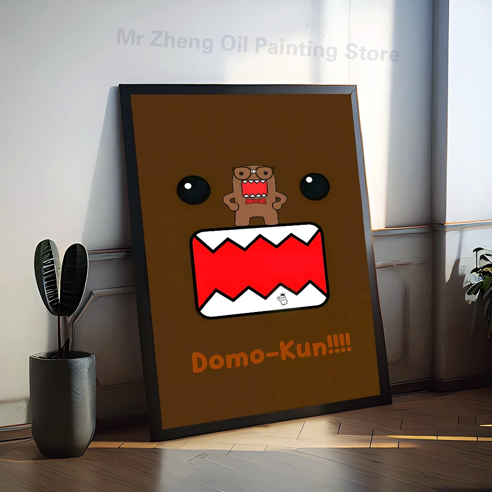 Cute Domo Kun Poster Self-adhesive Art Waterproof Paper Sticker Coffee House Bar Room Wall Decor