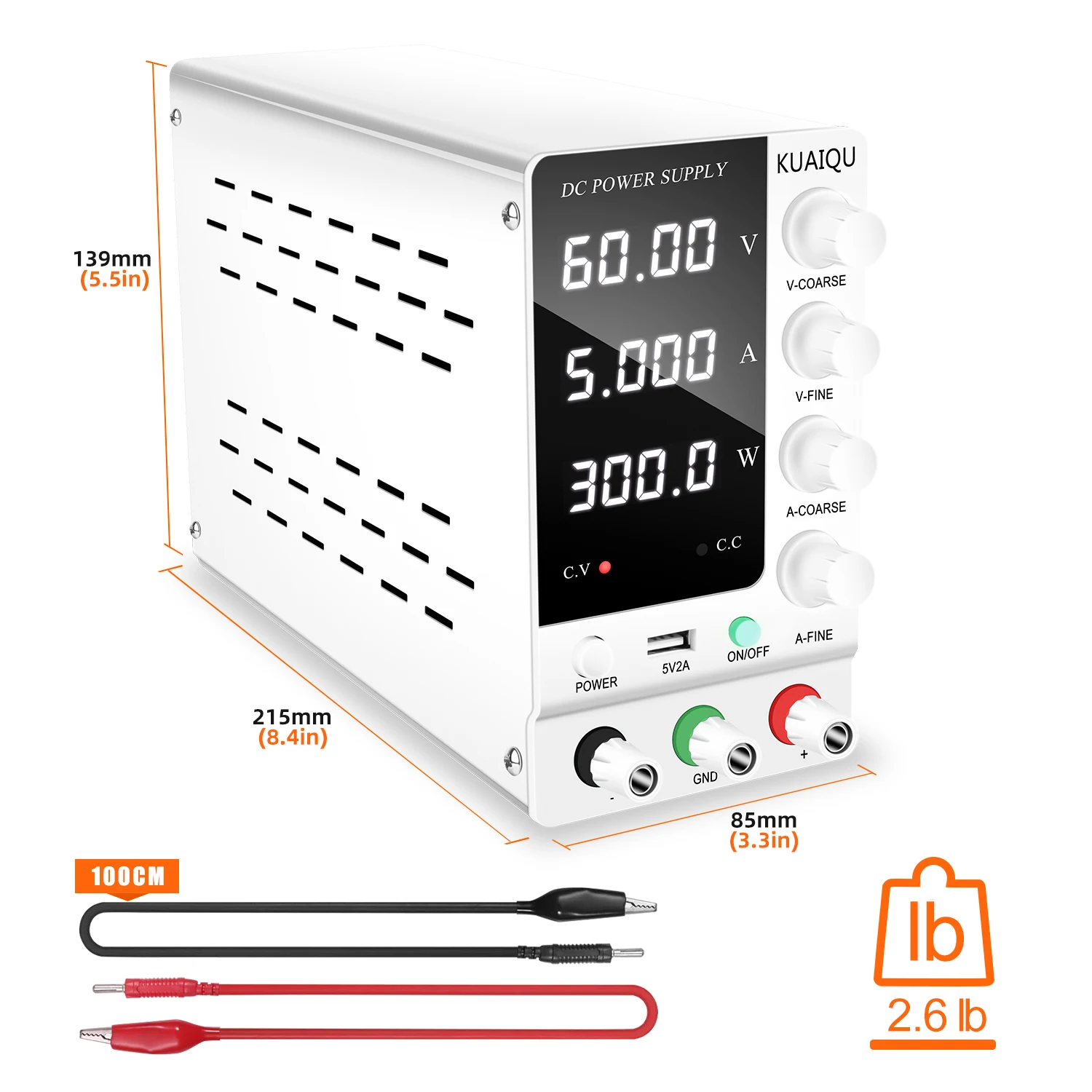 SPS-C605 300W Laboratory Bench DC Power Supply 60V 5A with 4-Digit Display for Battery Test Electronic Devices Test
