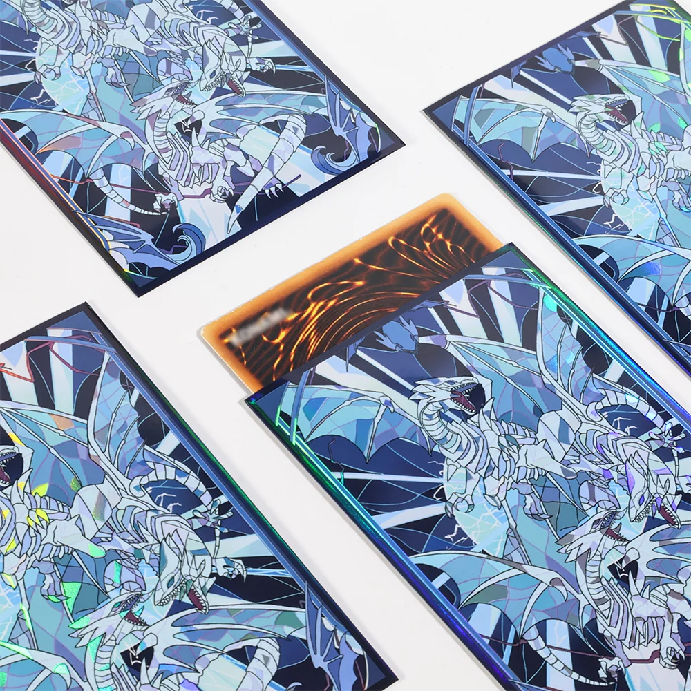 63x90mm 50PCS laser Blue eyed White Dragon Anime Card Sleeves Trading Card  Sleeves Japanese Size Card Protector for YGO Cards - AliExpress 26