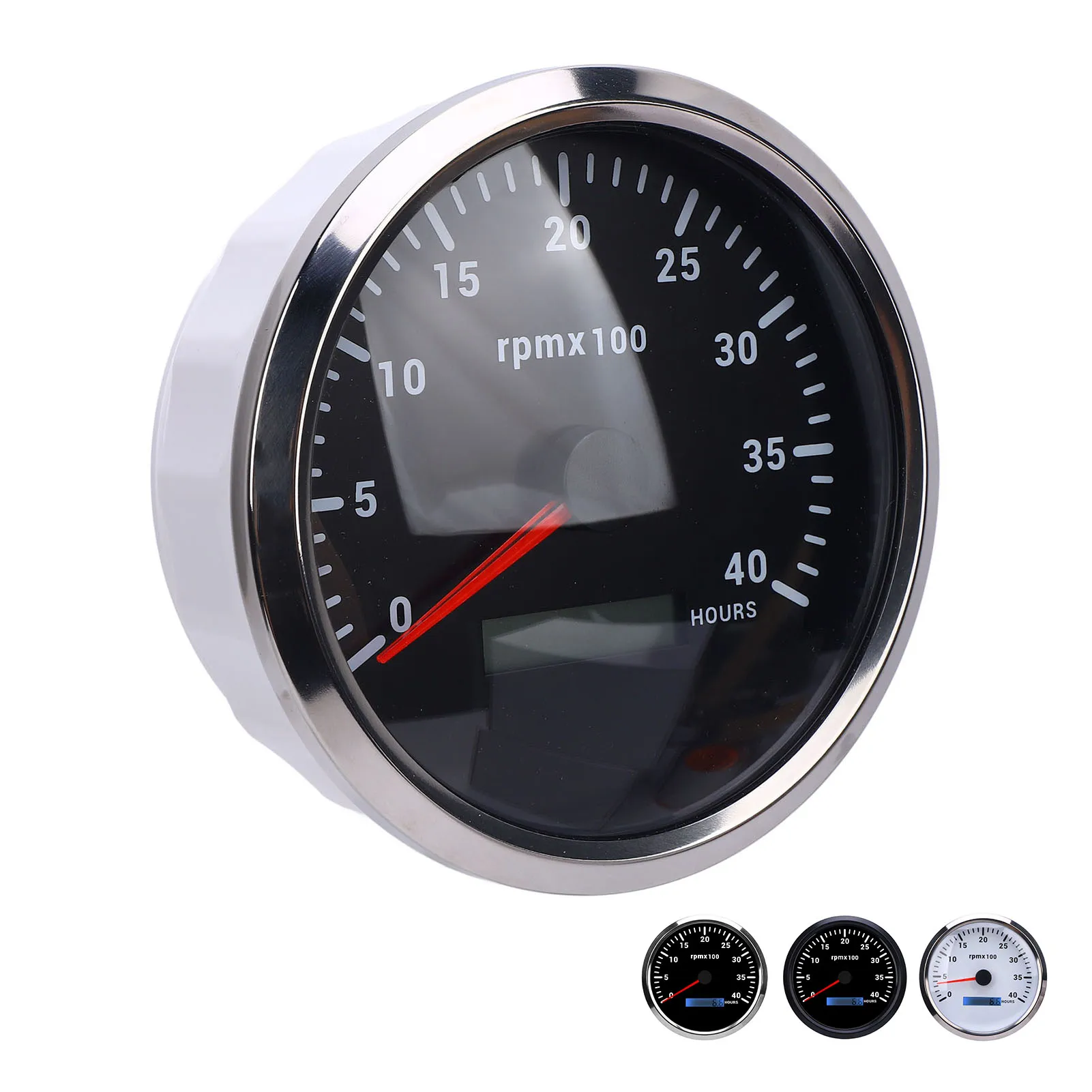 

Boat RPM Gauge 4000RPM Anti Crack 4 3/8in Tachometer Enhanced Visibility Easy Reading with Hour Meter for Truck Tractor Trailer