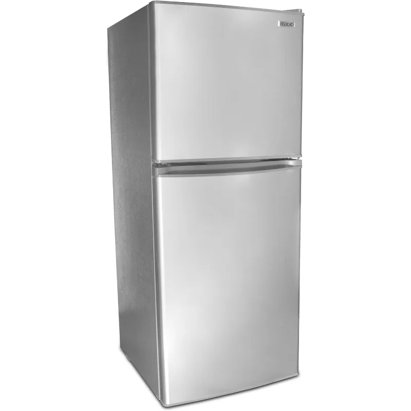 Igloo IRF47DDPL6A Double Door Refrigerator and Freezer, 3 Slide Out Glass Shelves, Suitable for Homes, Apartments