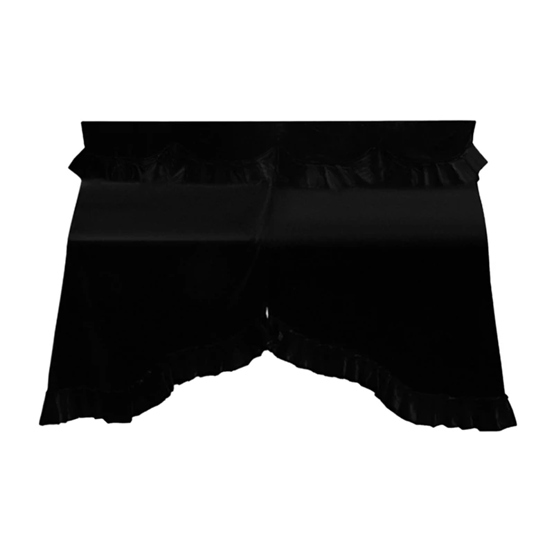 Piano Cover With Ruffled Edge, Full Wrap Piano Dust Cover, 3D Piano Sunscreen Cover, Durable Fine Workmanship Black