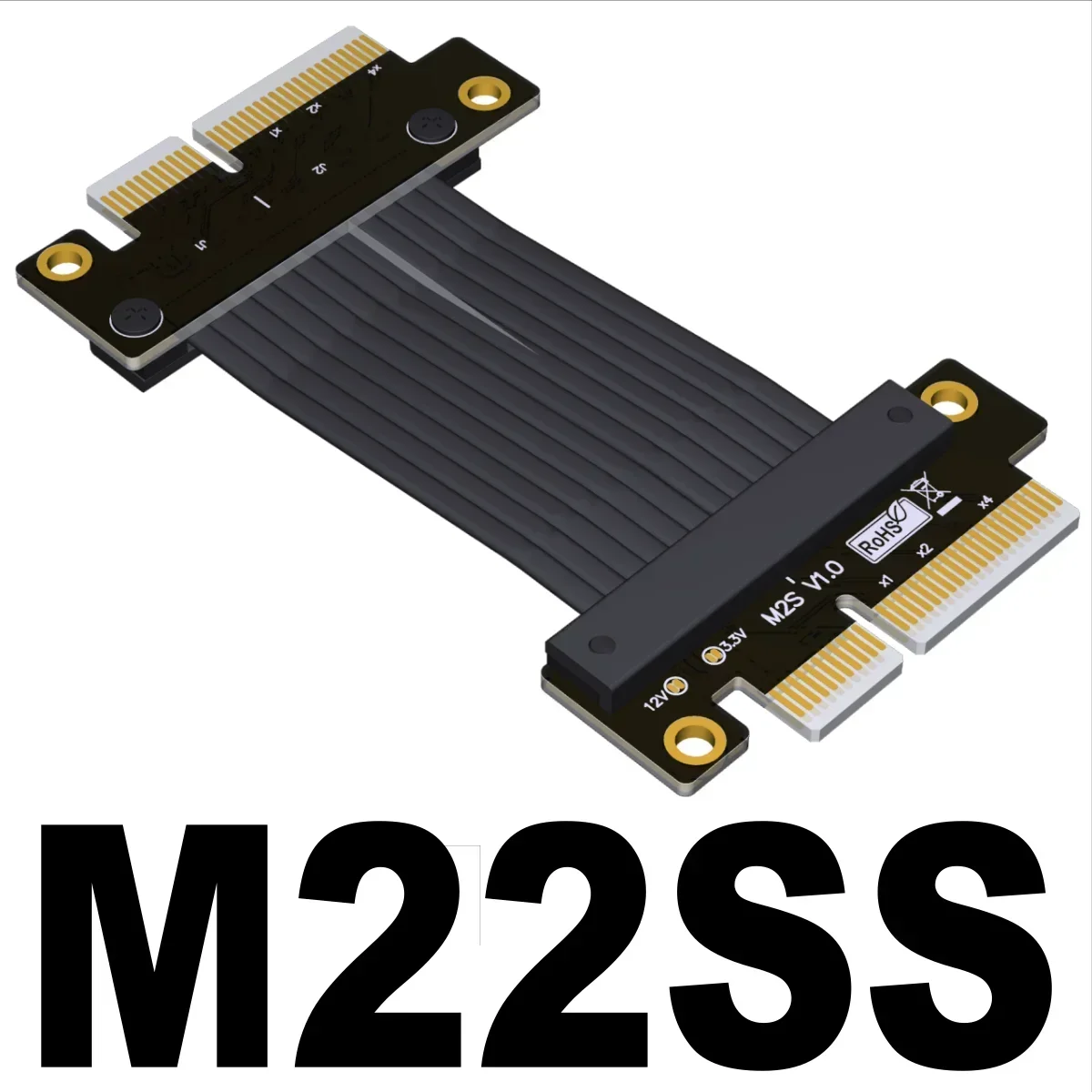 

PCIe4.0 x4 Jumper Riser Cable Server TX-RX Signal Docking Extension Cable Riser Card Extender M22 Series