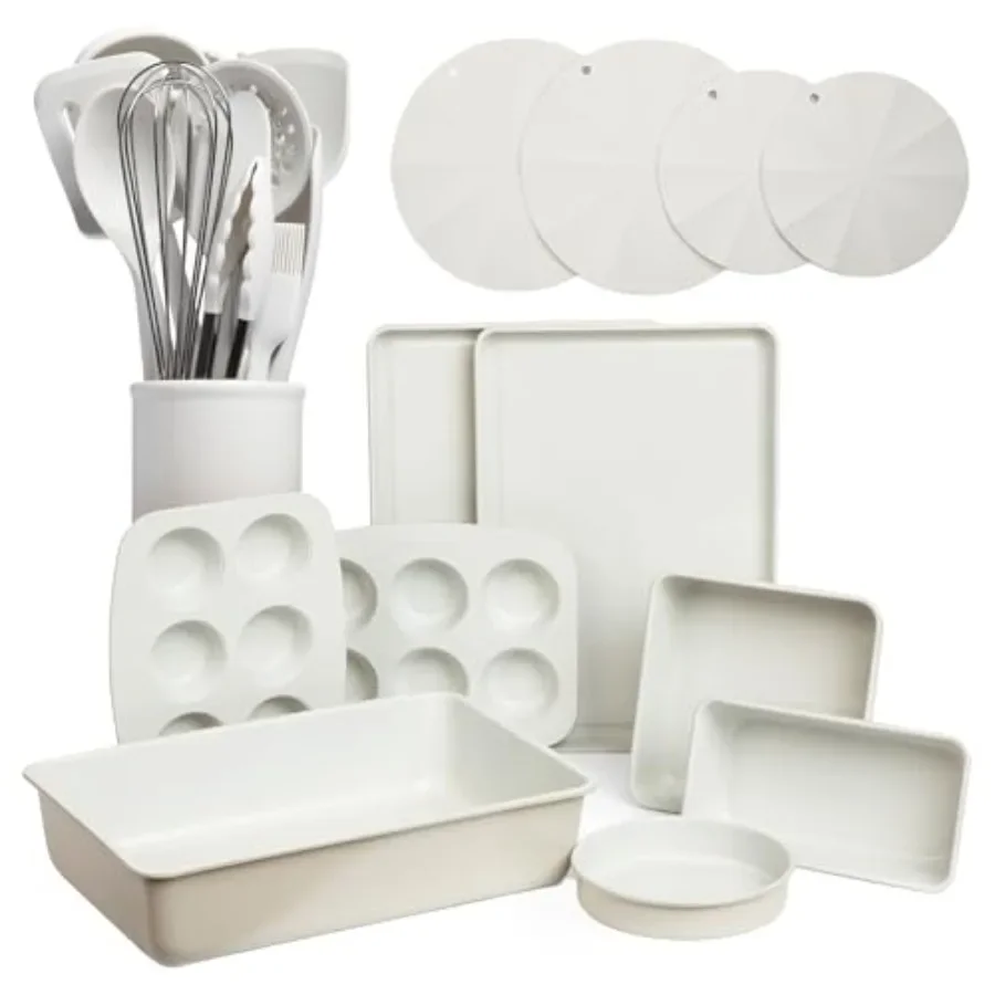 

Набор из 24 предметов Larder Vine, французский серый набор форм для выпечки, набор посуды и подставки