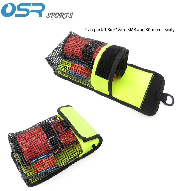 Portable Scuba Diving SMB & Reel Surface Marker Buoy Carrier Mesh Bag  Underwater Gear Carry Pouch