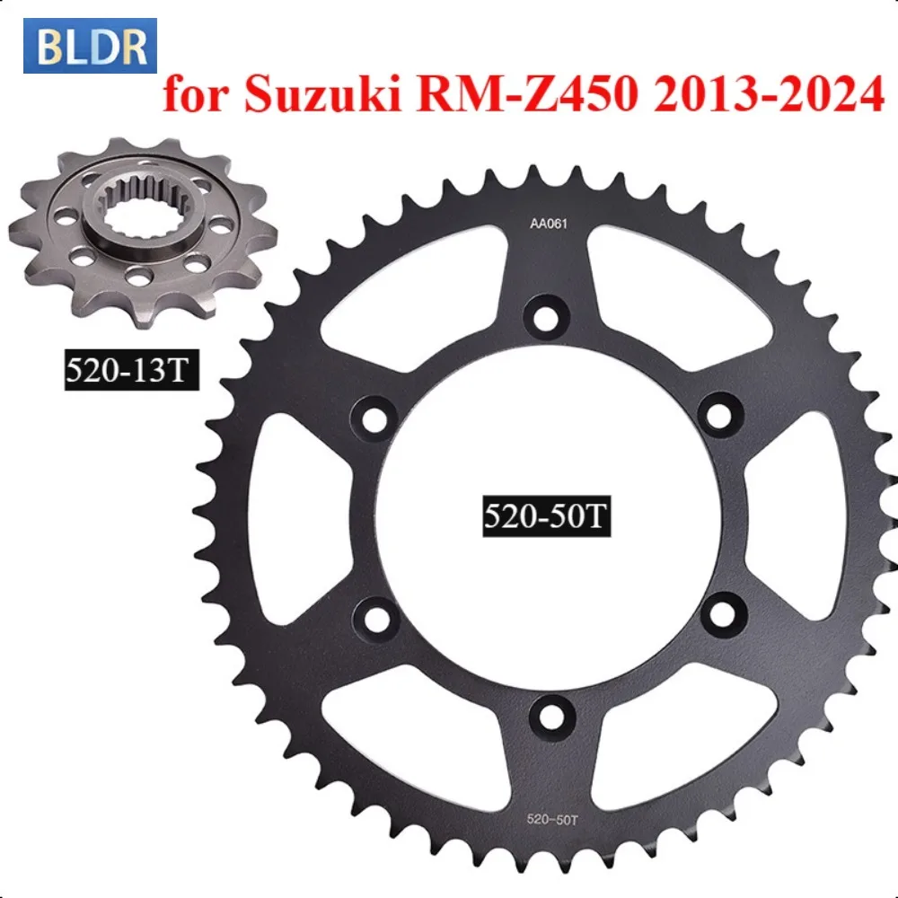 520-13T 50T Motorcycle Accessories Front  Rear Sprocket Gear Wheel Kit for Suzuki RM-Z450 L3,L4 2013-2014 RMZ450 MO-M4 2015-2024