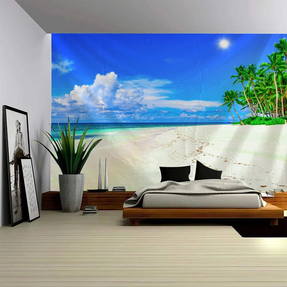 

Sea View Tapestry Wall Hanging Bohemian Home Decoration Polyester Fabric Used for Living Room, Bedroom, Dormitory, Fast Shipping