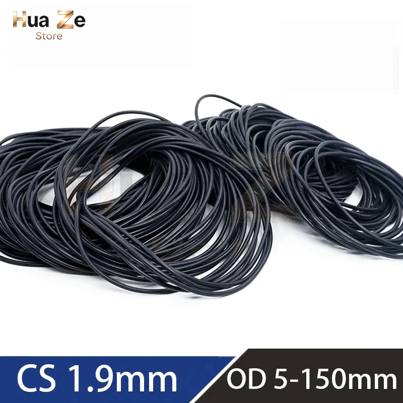 CS 1.9mm ,10 20 50pcs, OD 5 5.5 6 6.5 7 7.5 8 8.5 9 9.5 10-150mm,Black NBR O-Ring Seals Oil Resistant Round Gaskets Customizable