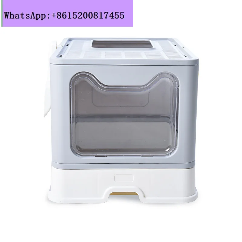 

Folding drawer type stainless steel cat box pp plastic ejection type