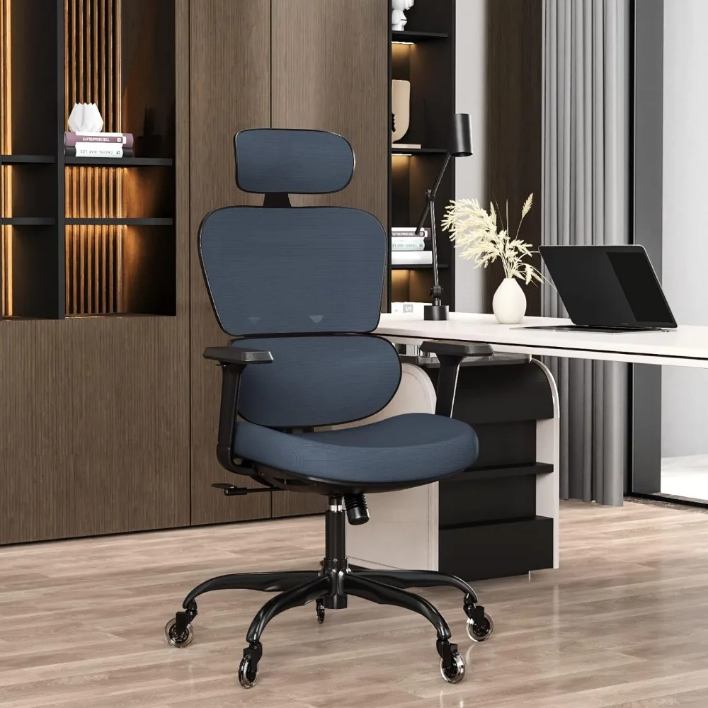 

Ergonomic Office Chair - Mesh High Back, with 3D Adjustable Armrest, 3D Lumbar Support, Adjustable Headrest Office Chairs