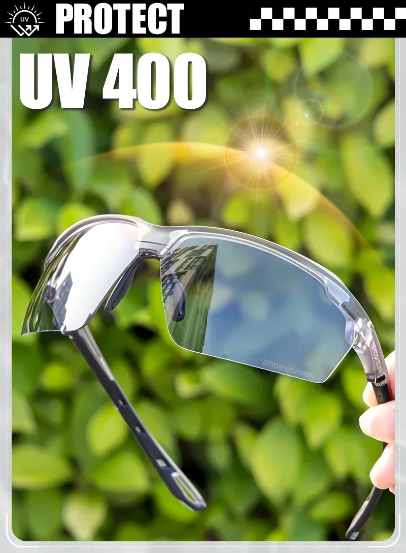 SCVCN Photochrome Radfahren Gläser UV400 Outdoor Sport Laufen männer Sonnenbrille Straße MTB Fahrrad Brille Frauen Fahrrad Brillen – Detail 7