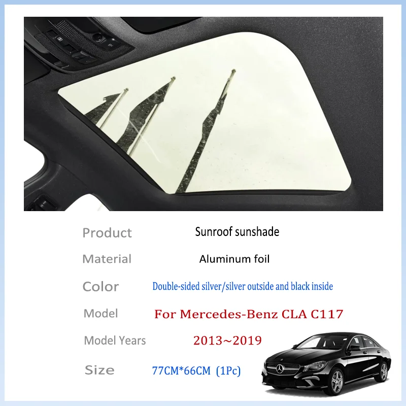 For Mercedes-Benz CLA C117 2013~2019 MK1 Car Sun Shades Cover Auto Sunroof Sunshade Protector Anti-UV Heat Isolate Accessories