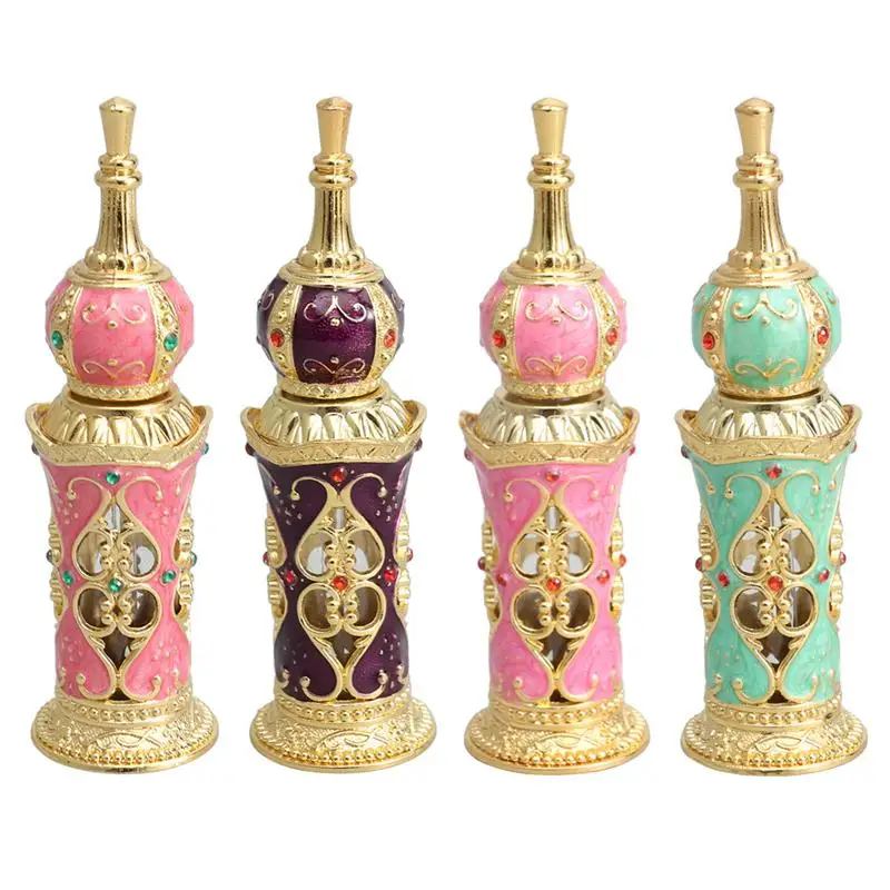 

1pc Dubai Perfume Bottle 12ML Retro Eastern Style Essential Oil Bottles Empty Glass Fragrance Essential Oil Dropper Bottles