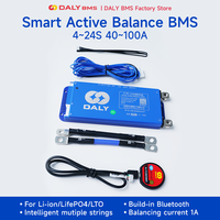 DALY Smart Lifepo4 8S 24V 16S 48V BMS Active Balance BMS 1A Active Balance 40A 60A 100A for Lifepo4 Li-Ion CAN battery 18650