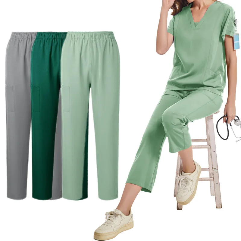 Nuevos pantalones para cirugía de mascotas, pantalones de trabajo médicos para hombres y mujeres, pantalones de trabajo elásticos Unisex para salón de belleza, pantalones de trabajo para médico y enfermera de farmacia