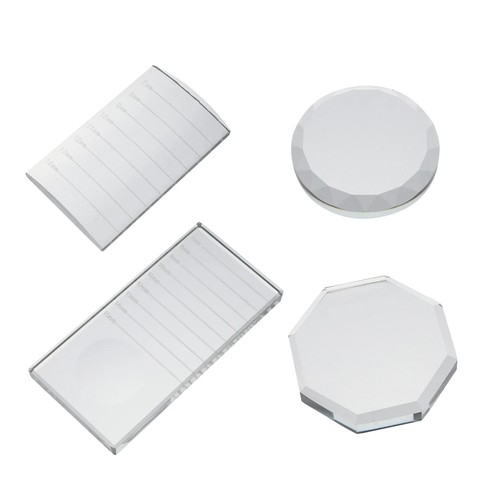 แผ่นรองต่อขนตา 4 ชิ้น แบบใส คริสตัล ใช้กับกาวต่อขนตา น้ำหนักเบา ใช้ซ้ำได้ สำหรับร้านเสริมสวยและใช้ในบ้าน