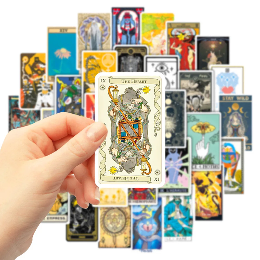 10/30/50pcs Tarot Card Fortune-telling Stickers for Notebook Laptop Skateboard Tablet Waterproof Graffiti Kids Sticker Decal Toy