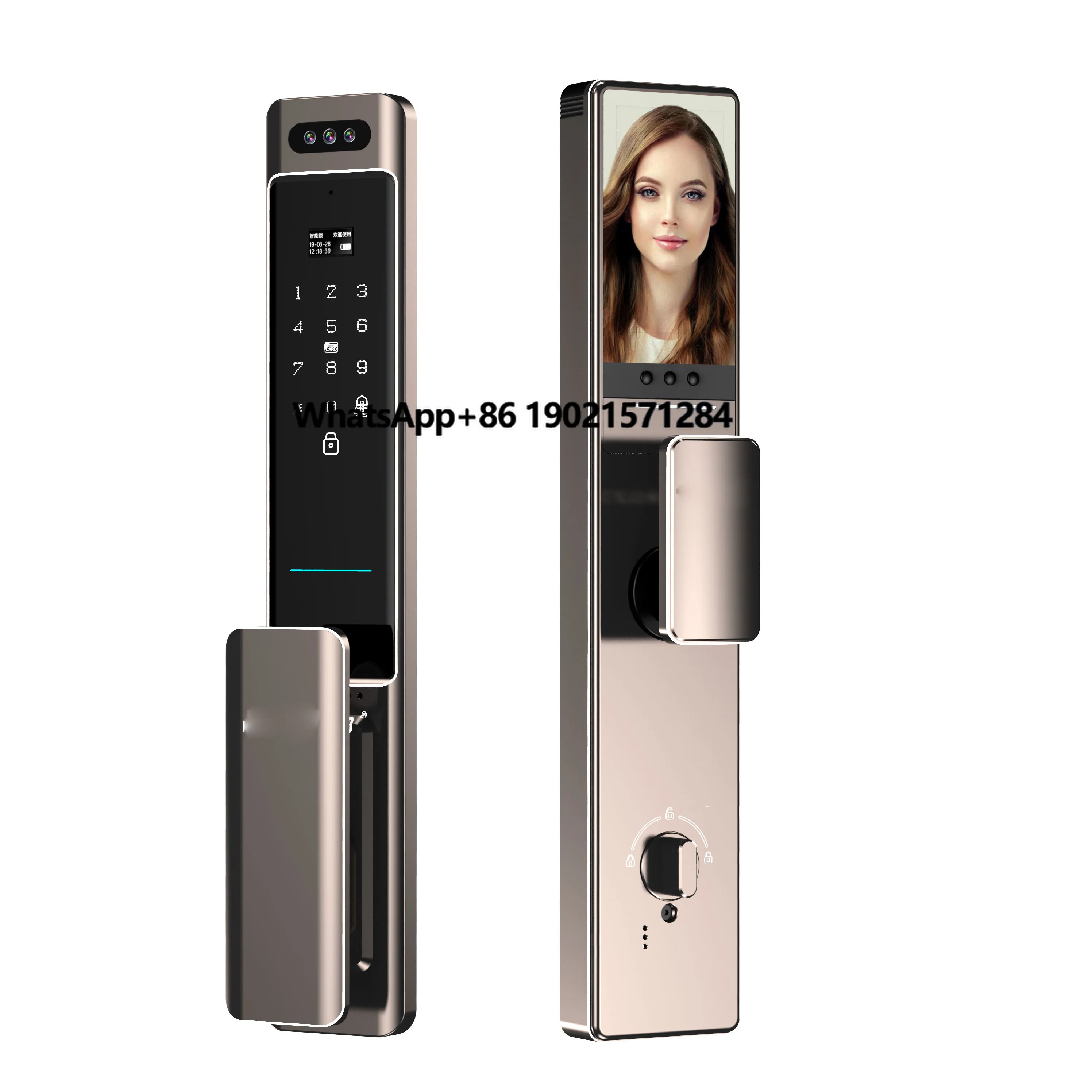 

Custom Logo 3D Face Recognition Smart Door Lock with Biometric Fingerprint Security Fully Automatic Smart Lock