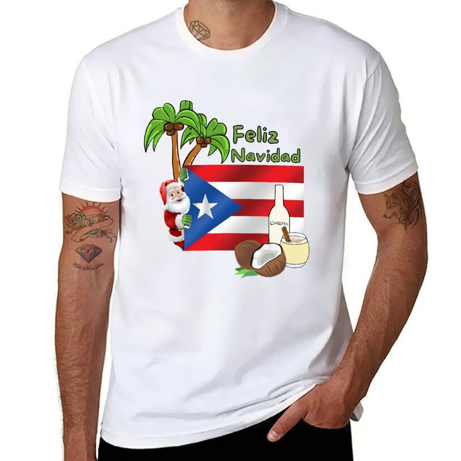 

Feliz Navidad from Puerto Rican Santa T-Shirt heavyweights summer tops basketball graphic tees custom t shirt shirts men graphic