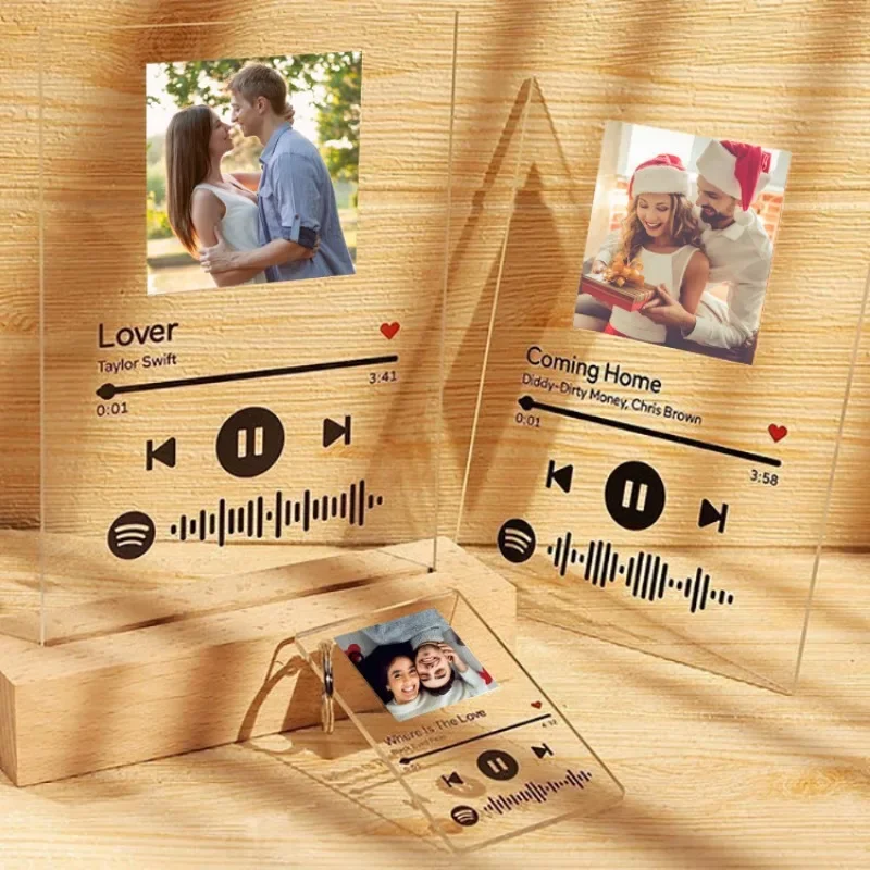 Personalized Spotify Music Plaque, Custom Photo Acrylic Board, Favorite Song Album Cover, Birthday Gift for Girlfriend